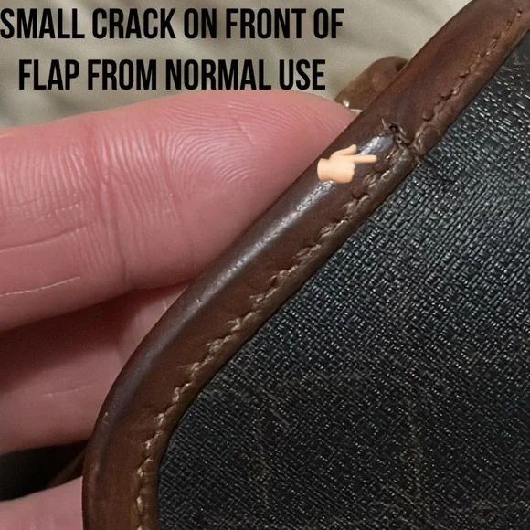 Vintage Longchamp Crossbody Bag-Leather-Brown Tones/Black-Flap Snap Closure - Picture 11 of 17